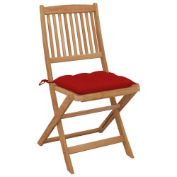 Chaises pliables de jardin lot de 8 avec coussins Bois d'acacia 632341632341