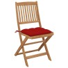 Chaises pliables de jardin lot de 8 avec coussins Bois d'acacia 632341632341