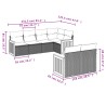 Salon de jardin 7 pcs avec coussins noir résine tressée 632346632346