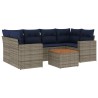 Salon de jardin 7 pcs avec coussins gris résine tressée 632350632350