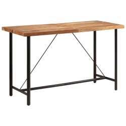 Table de bar 180x70x107 cm bois massif d'acacia et fer 632355632355