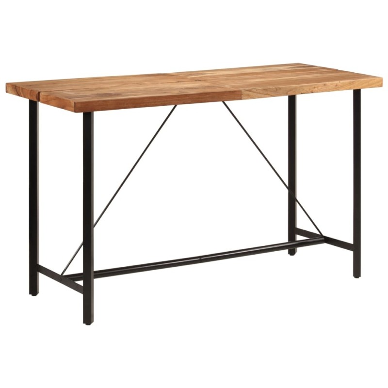 Table de bar 180x70x107 cm bois massif d'acacia et fer 632355632355