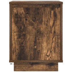 Table de chevet avec lumières LED chêne fumé 38x34x50 cm 632365632365