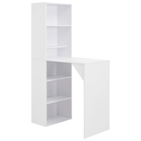 Table de bar avec armoire Blanc 115x59x200 cm 632370632370