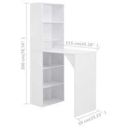 Table de bar avec armoire Blanc 115x59x200 cm 632370632370
