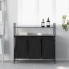 Panier à linge à 3 compartiments avec étagères gris Sonoma 632374632374