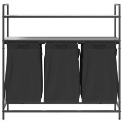 Panier à linge à 3 compartiments avec étagères gris Sonoma 632374632374