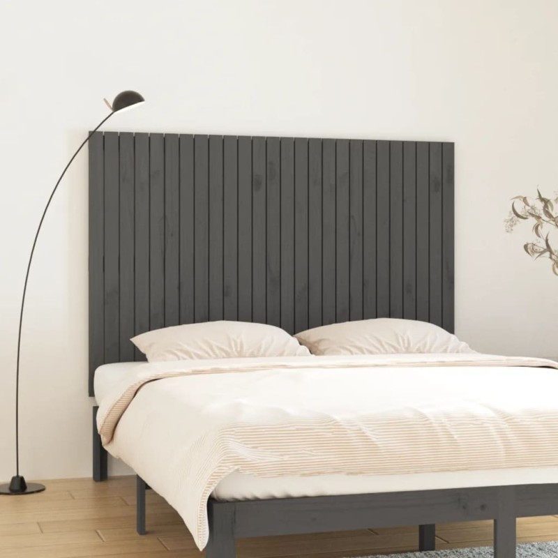Tête de lit murale Gris 166x3x110 cm Bois massif de pin 632376632376