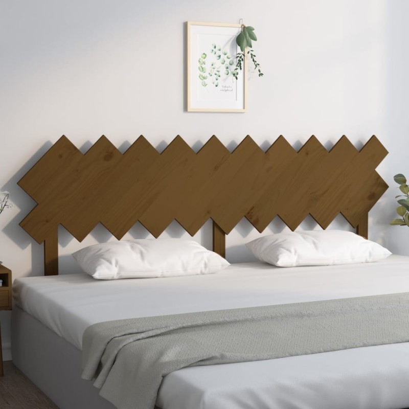Tête de lit Marron miel 196x3x80,5 cm Bois massif de pin 632383632383