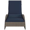 Chaise longue avec coussin Gris 60x205x73 cm Résine tressée 632384632384