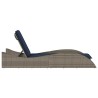 Chaise longue avec coussin Gris 60x205x73 cm Résine tressée 632384632384