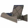 Chaise longue avec coussin Gris 60x205x73 cm Résine tressée 632384632384