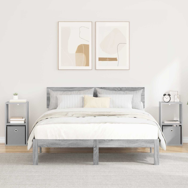 Table de chevet 2 pcs Gris Sonoma 30,5 x 27 x 59,5 cm 632385632385