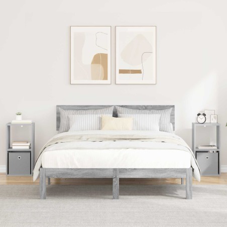 Table de chevet 2 pcs Gris Sonoma 30,5 x 27 x 59,5 cm 632385632385