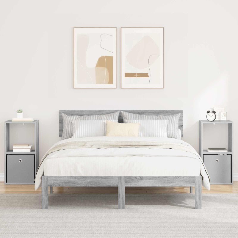 Table de chevet 2 pcs Gris Sonoma 35 x 32 x 68,5 cm 632386632386