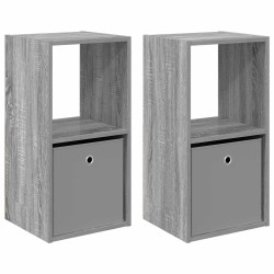 Table de chevet 2 pcs Gris Sonoma 35 x 32 x 68,5 cm 632386632386