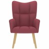 Chaise de relaxation Rouge bordeaux Tissu 632392632392