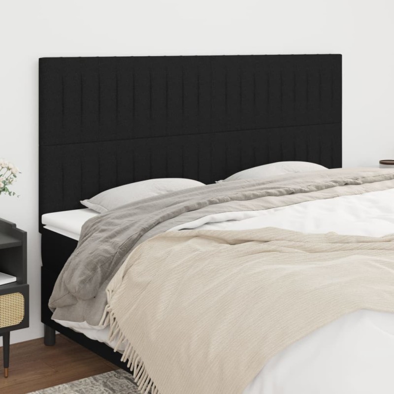 Tête de lit Noir 160x5x118/128 cm Tissu 632393632393