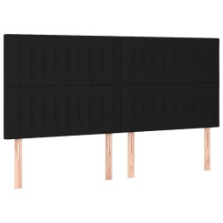 Tête de lit Noir 160x5x118/128 cm Tissu 632393632393