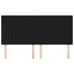 Tête de lit Noir 160x5x118/128 cm Tissu 632393632393
