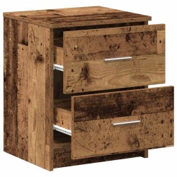 Table de chevet à 2 tiroirs en bois ancien 40x36x50 cm 632394632394