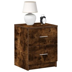 Table de chevet à 2 tiroirs en chêne fumé 40x36x50 cm 632398632398