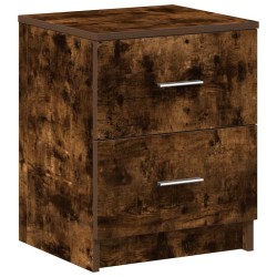 Table de chevet à 2 tiroirs en chêne fumé 40x36x50 cm 632398632398