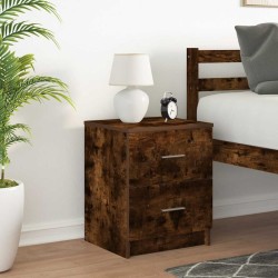 Table de chevet à 2 tiroirs en chêne fumé 40x36x50 cm 632398632398
