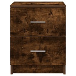 Table de chevet à 2 tiroirs en chêne fumé 40x36x50 cm 632398632398