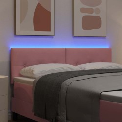 Tête de lit LED avec bandes LED Rose 144 cm Velours 632399632399