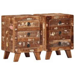 Table de chevet 2 pcs 37x32x50 cm bois massif de récupération 632401632401