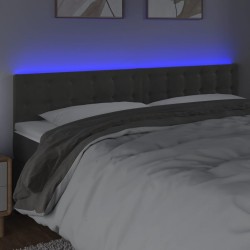 Tête de lit à LED Gris foncé 180x5x78/88 cm Velours 632403632403