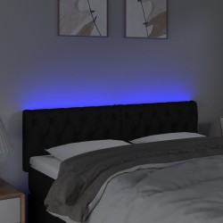 Tête de lit à LED Noir 160x7x78/88 cm Tissu 632405632405