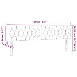 Tête de lit à LED Noir 160x7x78/88 cm Tissu 632405632405