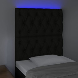 Tête de lit à LED Noir 80x7x118/128 cm Tissu 632406632406