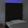 Tête de lit à LED Noir 80x7x118/128 cm Tissu 632406632406