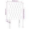 Tête de lit à LED Noir 80x7x118/128 cm Tissu 632406632406