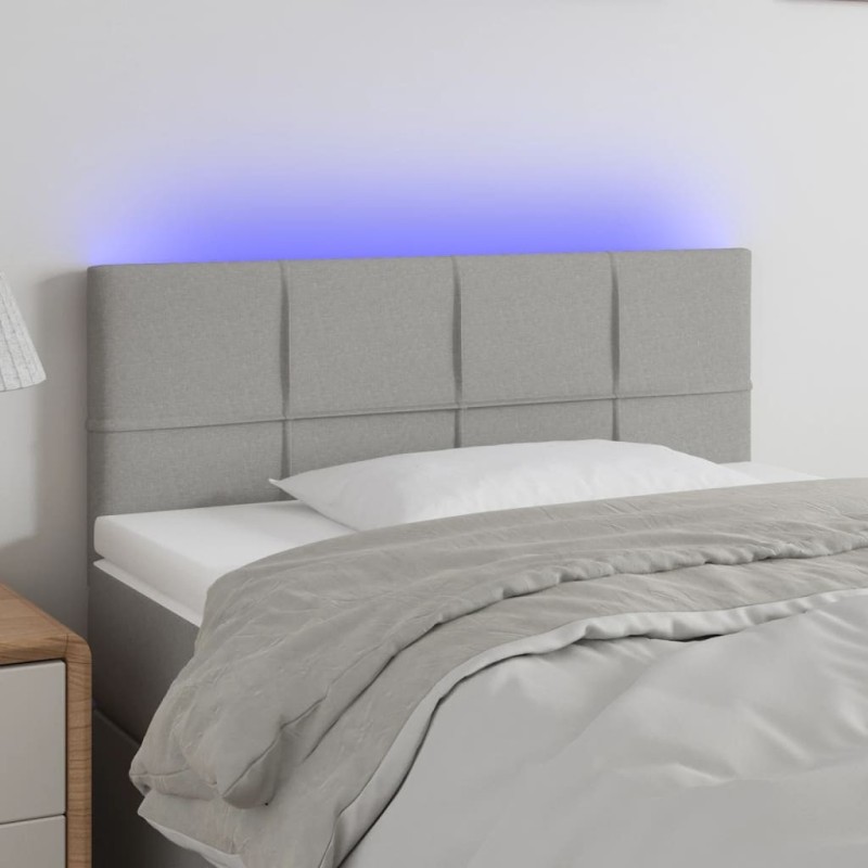 Tête de lit à LED Gris clair 90x5x78/88 cm Tissu 632410632410