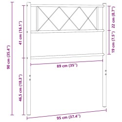 Tête de lit de remplacement métal noir 90 cm 632411632411