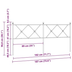 Tête de lit de remplacement métal blanc 180 cm 632416632416