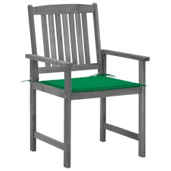 Chaises de jardin et coussins lot de 2 Gris Bois acacia massif 632421632421