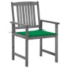 Chaises de jardin et coussins lot de 2 Gris Bois acacia massif 632421632421