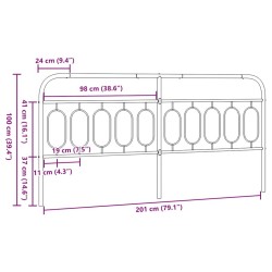 Tête de lit de remplacement métal noir 200 cm 632422632422