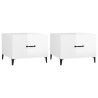 Tables basses avec pieds métal 2 pcs Blanc brillant 50x50x40 cm 632423632423