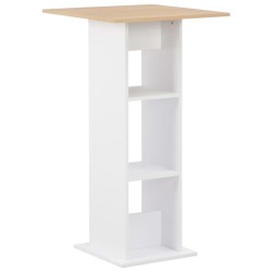 Table de bar Blanc et chêne Sonoma 60x60x110 cm 632425632425