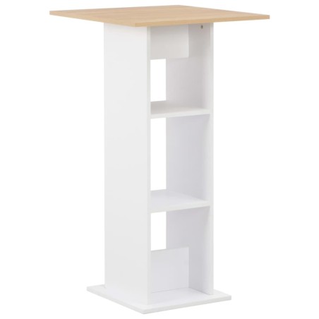 Table de bar Blanc et chêne Sonoma 60x60x110 cm 632425632425