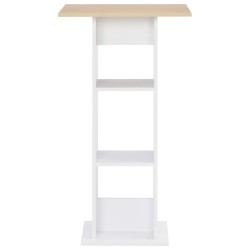 Table de bar Blanc et chêne Sonoma 60x60x110 cm 632425632425