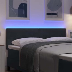 Tête de lit LED avec bandes LED Gris 160 cm Velours 632427632427