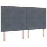 Tête de lit LED avec bandes LED Gris 180 cm Velours 632428632428