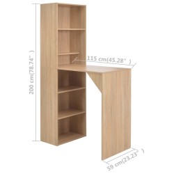Table de bar avec armoire Chêne 115x59x200 cm 632429632429